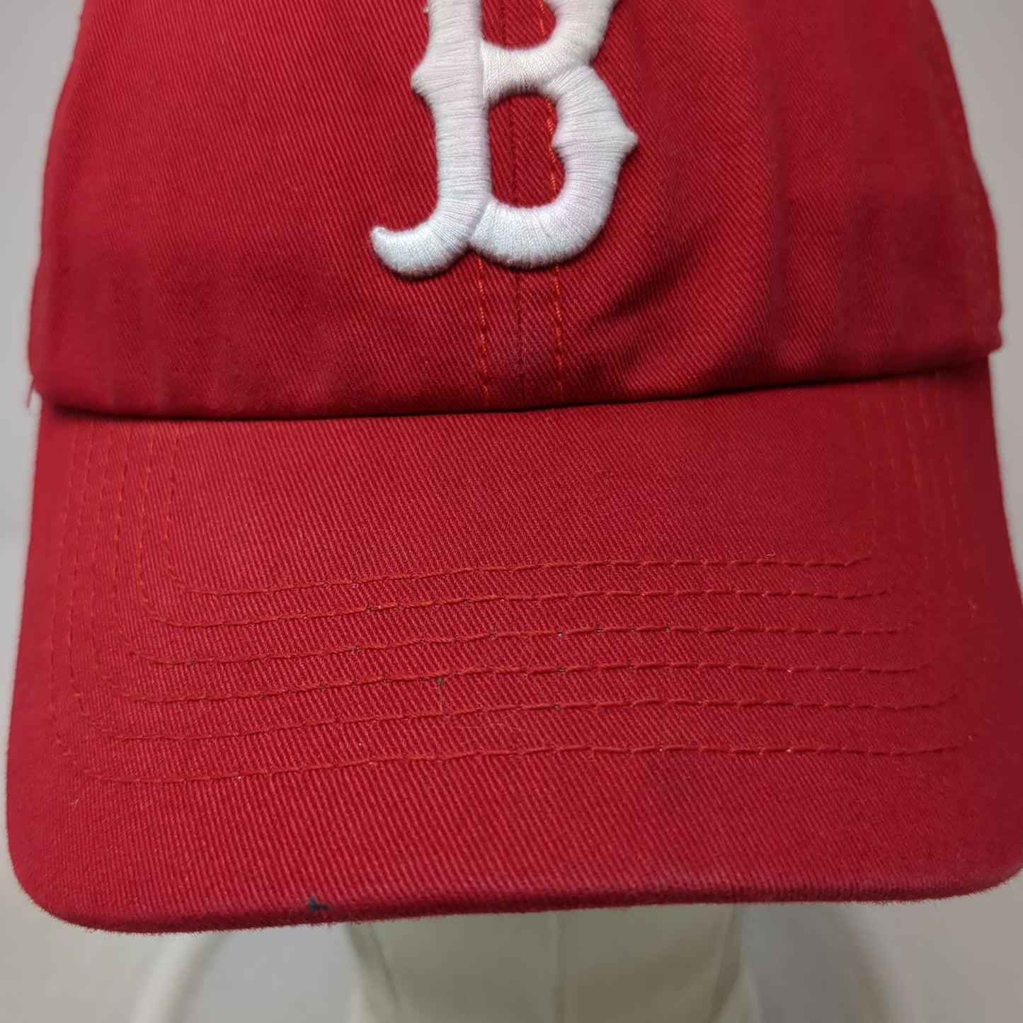 Boston Red Sox MLB 47 Brand Baseball Cap Red One Size Leather Strap Green Brim