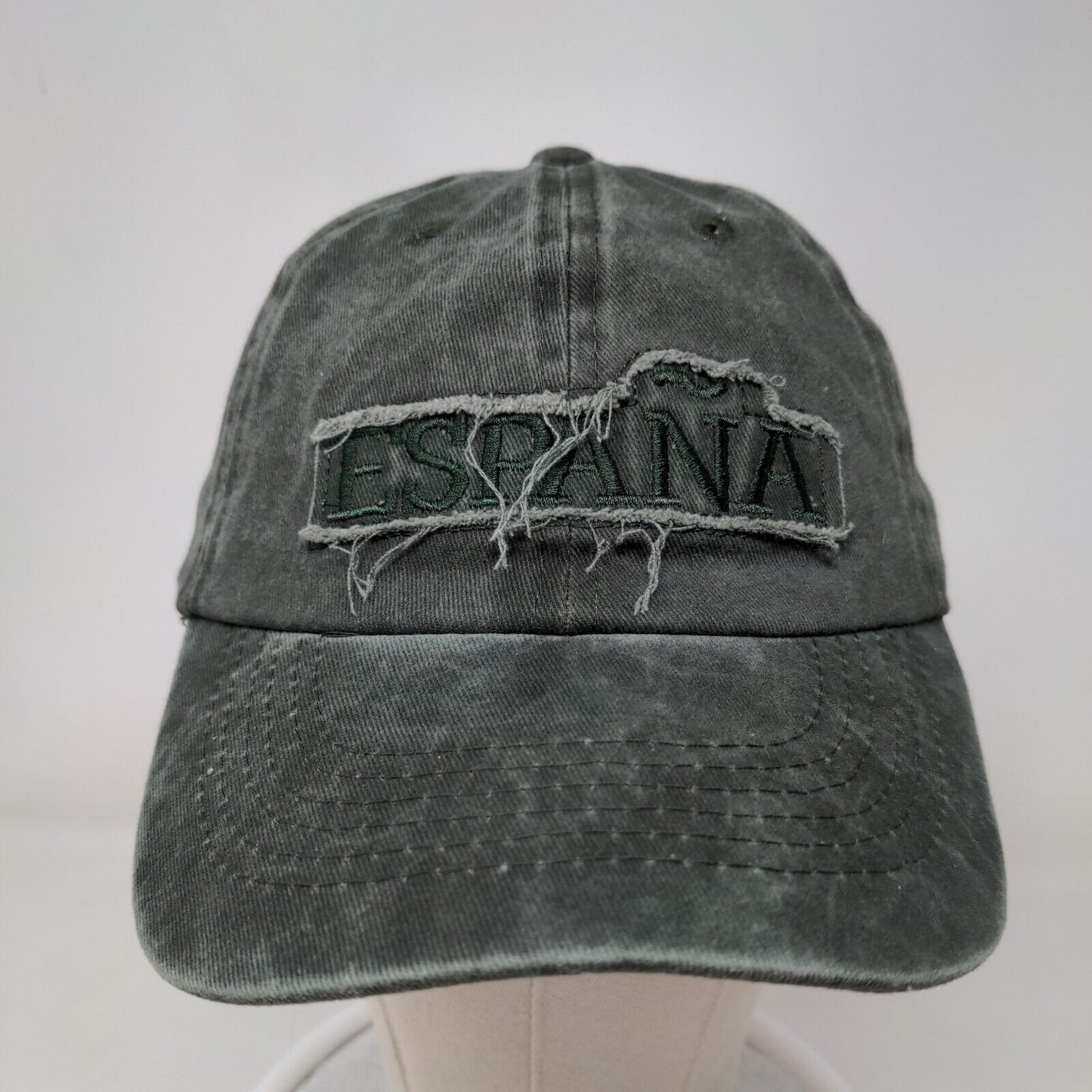 Unbranded Men's Strapback Hat Green Embroidered Espana Spain Logo Cotton