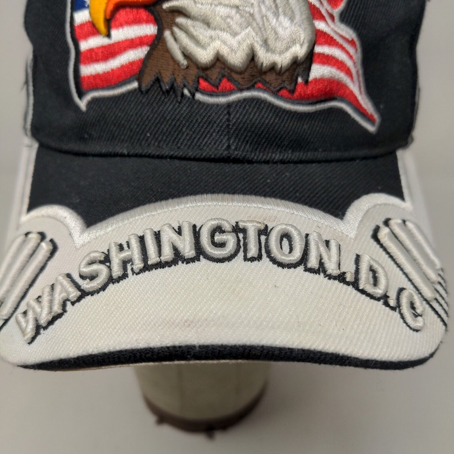 City Hunter Men's Strapback Hat Black Washington DC Bald Eagle Patriotic