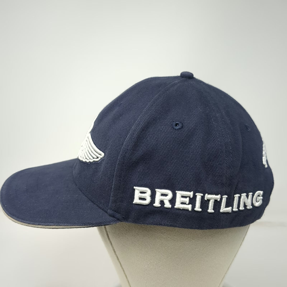 Breitling Baseball Cap Blue OSFM Embroidered Logo Winged Anchor Strapback Hat