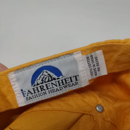Dallas Texas Slideback Hat Yellow One Size Leather Strap Fahrenheit