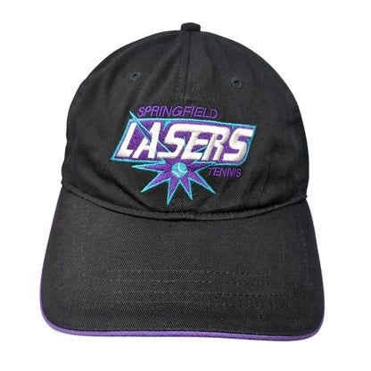 Springfield Lasers Tennis Slideback Hat Black One Size Adjustable Embroidered