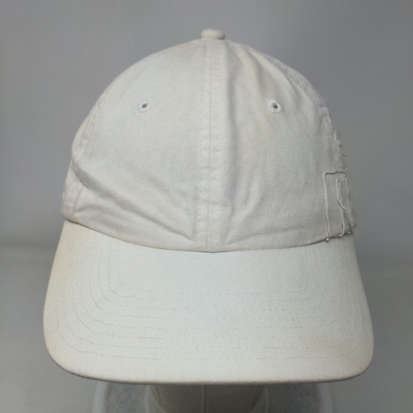 PUMA Slideback Hat White OSFA Adjustable Solid Vent Holes 6 Panel