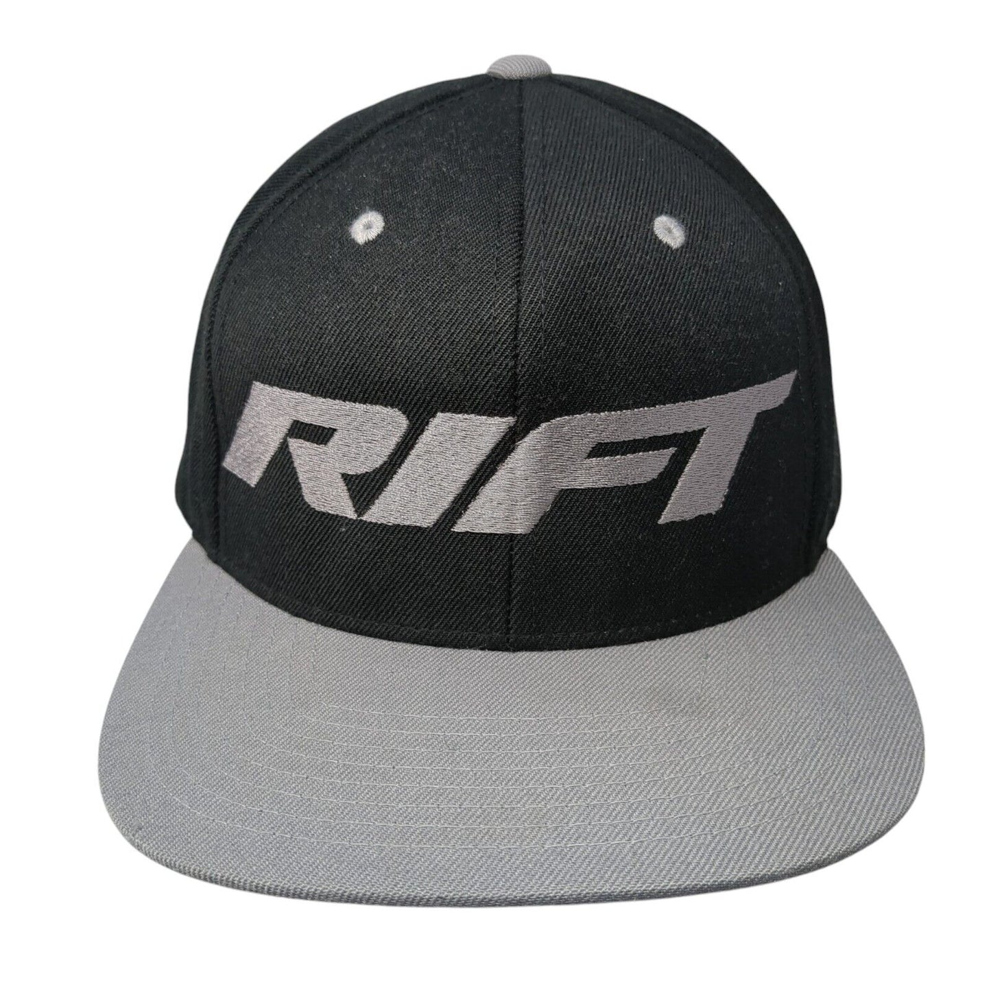 RIFT Snapback Hat Black One Size Adjustable Embroidered The Classics Yupoong