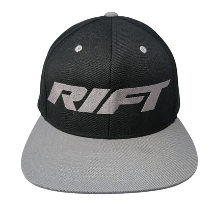 RIFT Snapback Hat Black One Size Adjustable Embroidered The Classics Yupoong