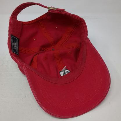 City Hunter Baseball Cap Red One Size Slideback Cotton Cartoon Eyes Graphic Hat