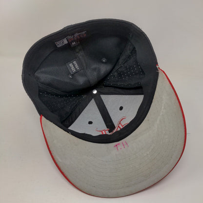 Letter N Fitted Hat Black Medium Embroidered Colorblock The Game Pro