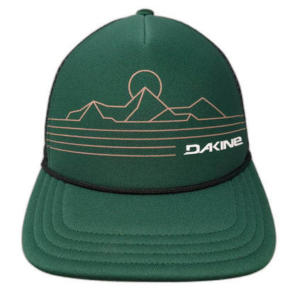 Dakine Trucker Hat Green One Size Mesh Back Snapback Mountain Graphic Rope Hat