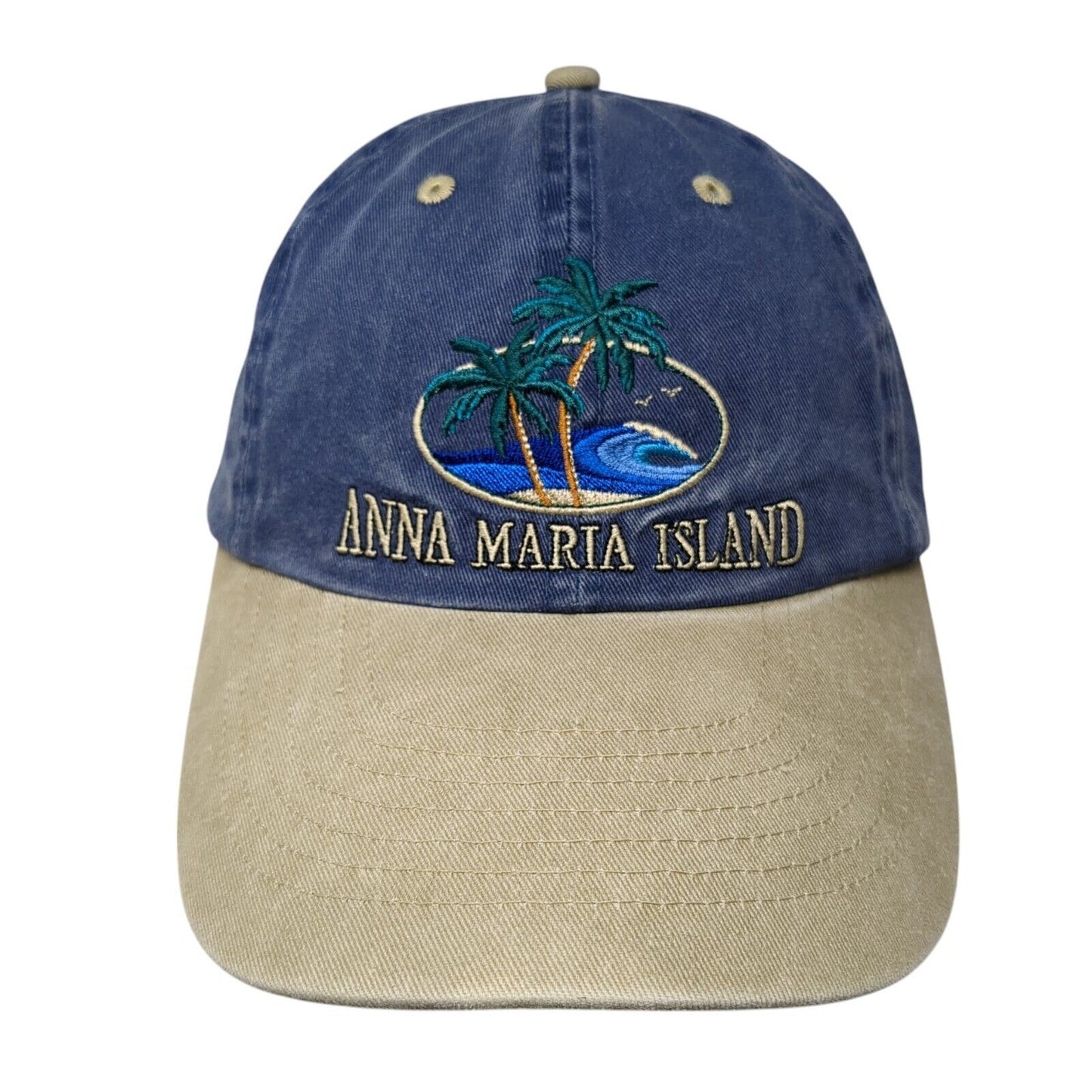 Anna Maria Island Strapback Hat Multi One Size Adjustable Embroidered 6 Panel