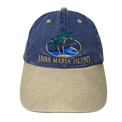 Anna Maria Island Strapback Hat Multi One Size Adjustable Embroidered 6 Panel