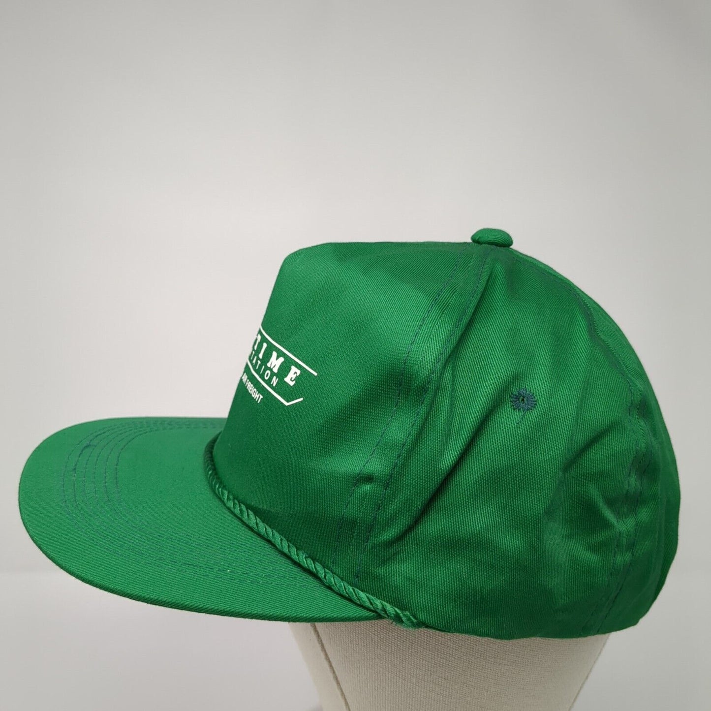 Wrag Time Transportation Express Truck & Air Freight Snapback Hat Green OS Rope