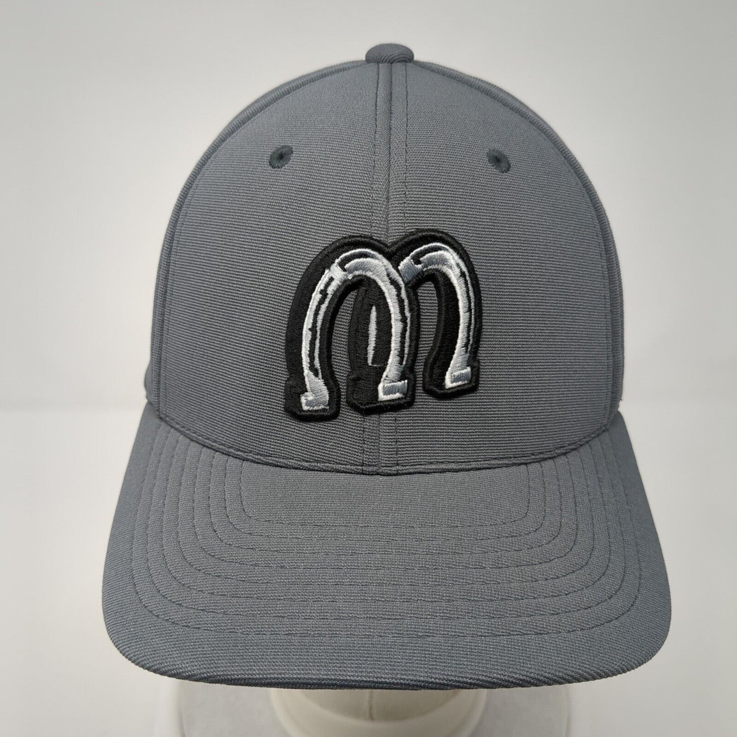 Billings Mustangs Fitted Hat Gray 7 3/8-8 Performance Pacific Headwear