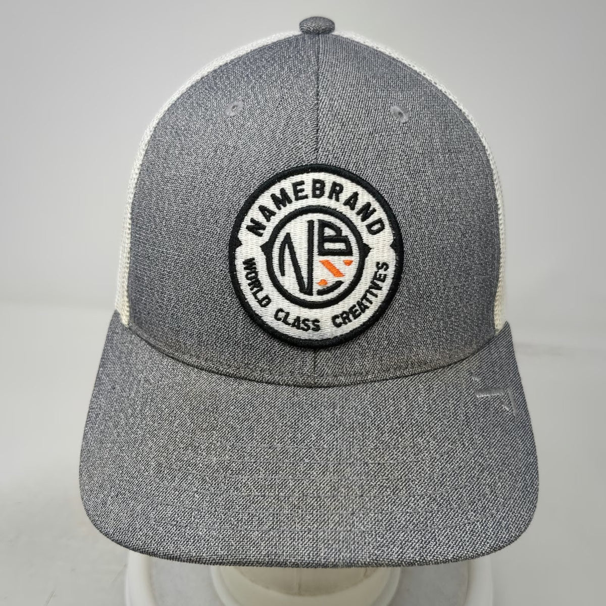 NAMEBRAND Trucker Hat Gray White One Size Mesh Snapback World Class Creatives