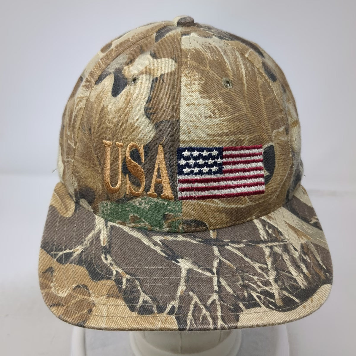 Mercury American Baseball Cap Brown Camo One Size USA Flag Made in USA Hat