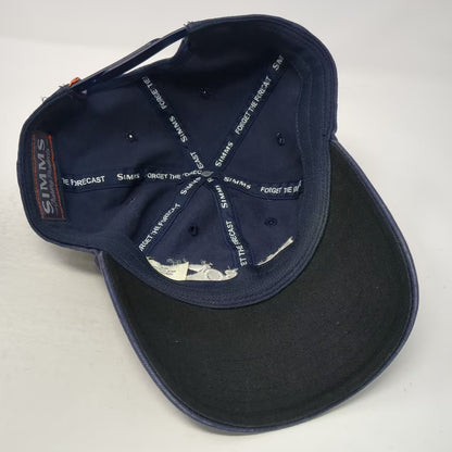 Simms Snapback Hat Blue OS Picabo Angler Fly Fishing Shop Cotton Adjustable