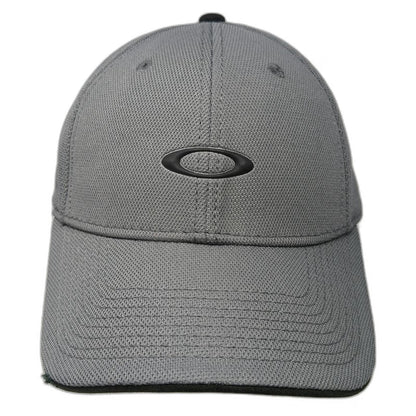 Oakley Baseball Cap Gray One Size Hat Fitted Mesh Textured Logo Black