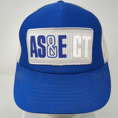 Arnell Trucker Hat Blue White One Size Mesh Snapback AS&E CT Patch Taiwan Tag