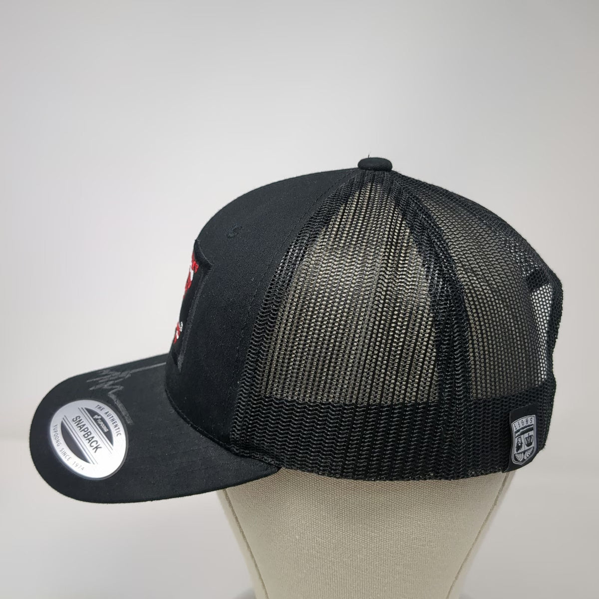 Lions Not Sheep Trucker Hat Black One Size Autographed Hendo US Flag Patch Hat