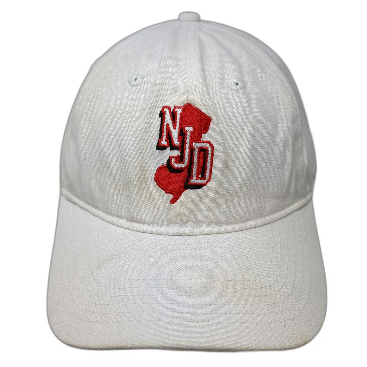 Port & Company Baseball Cap White One Size NJD New Jersey Logo Strapback Hat