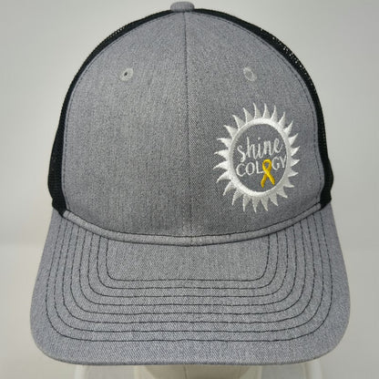 Port Authority Trucker Hat Gray One Size Mesh Back Snapback Shine Cology Logo