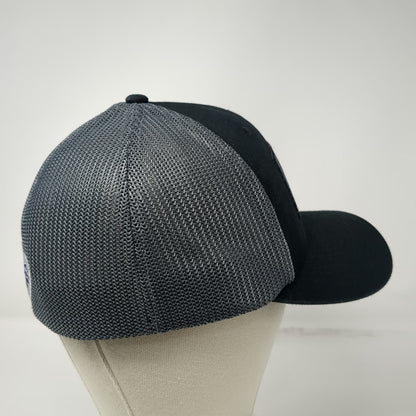 Columbia PFG Baseball Cap Black Gray One Size Mesh Back Fish Flag Fishing Hat