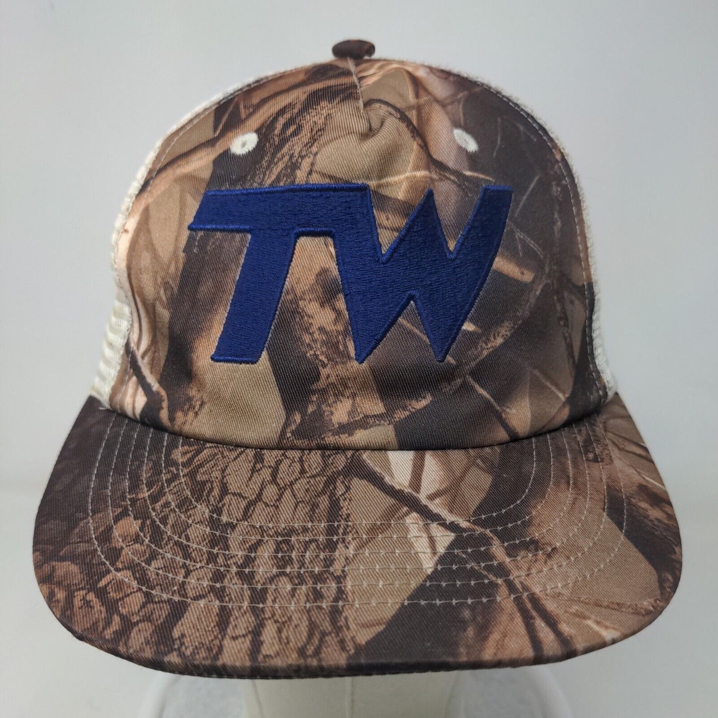 TW Snapback Mesh Back Trucker Hat Camo OSFA Embroidered TW Logo