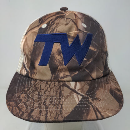 TW Snapback Mesh Back Trucker Hat Camo OSFA Embroidered TW Logo