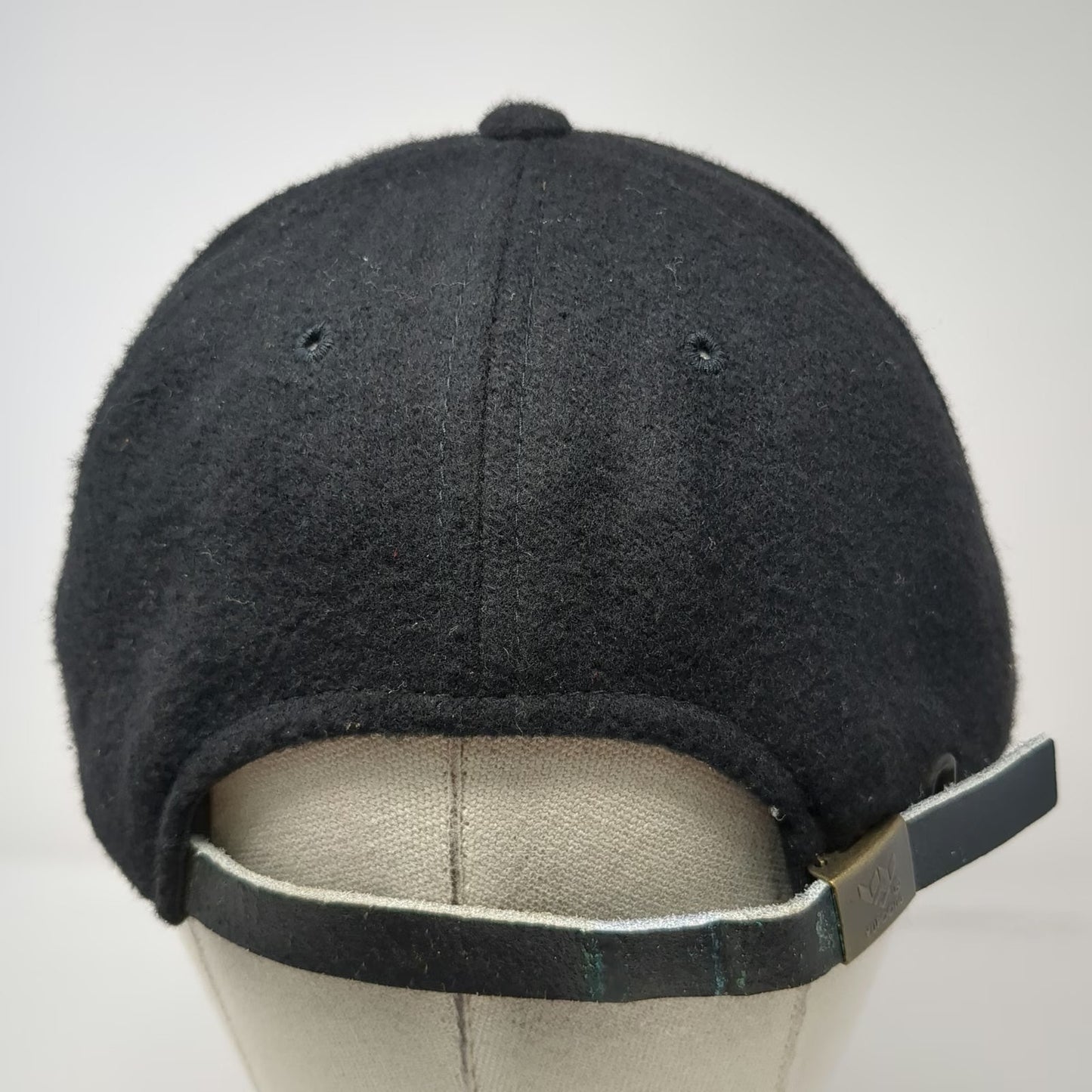 Yupoong Baseball Cap Black One Size Wool Blend Slideback Strapback Plain Hat
