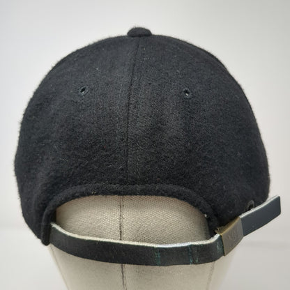 Yupoong Baseball Cap Black One Size Wool Blend Slideback Strapback Plain Hat