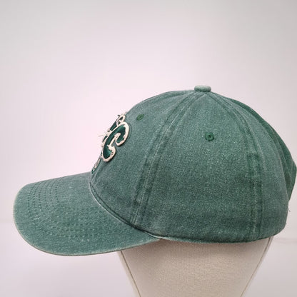 BJB Baseball Cap Green One Size NYC 1625 Frayed Applique Cotton Adjustable Hat