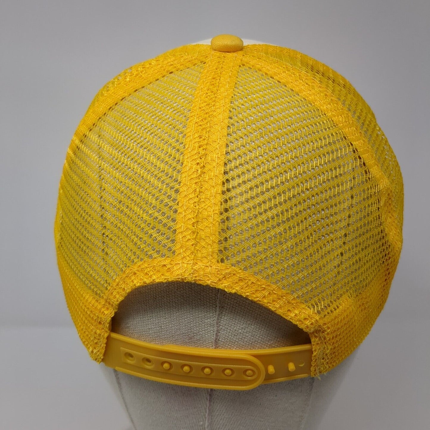 Bumble Snapback Trucker Hat Yellow One Size Adjustable Mesh Back Polyester