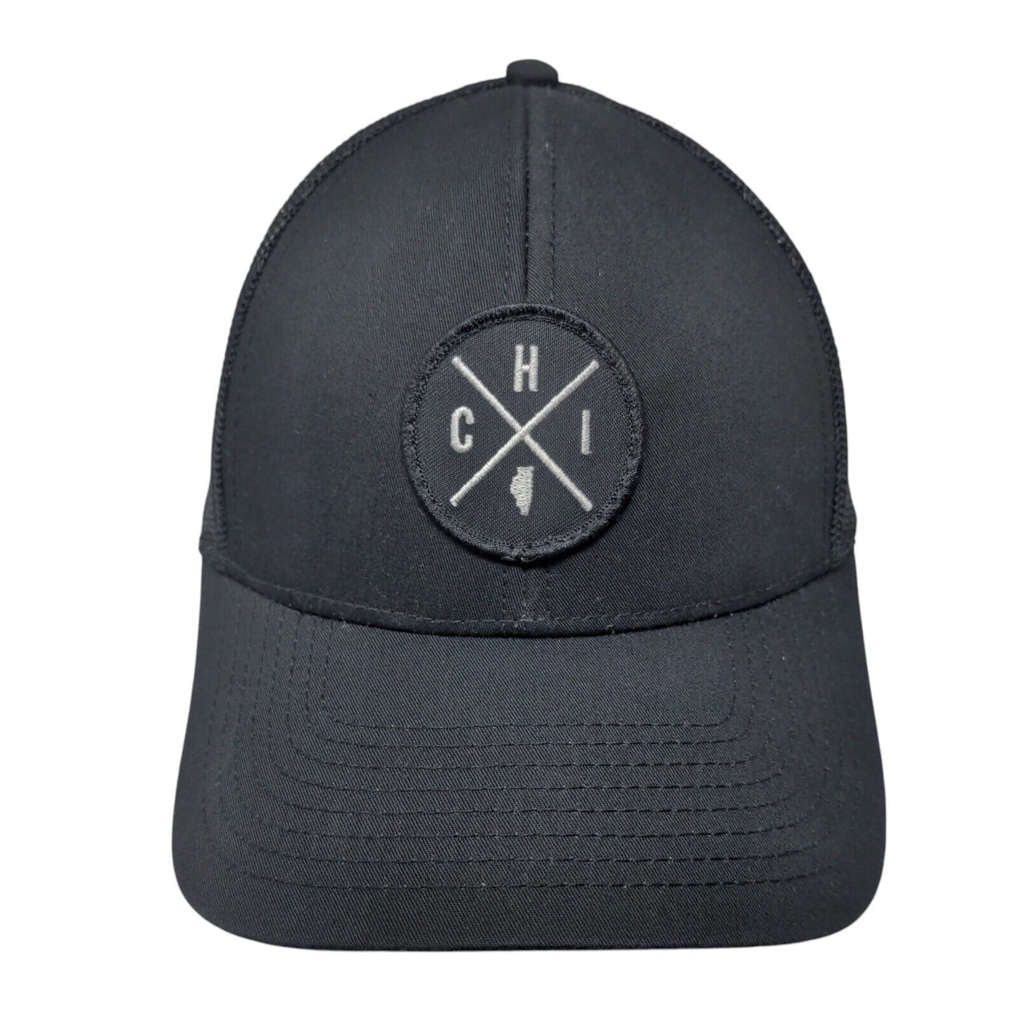 CHI Snapback Trucker Hat Black One Size Adjustable Embroidered Mesh Back HAKA
