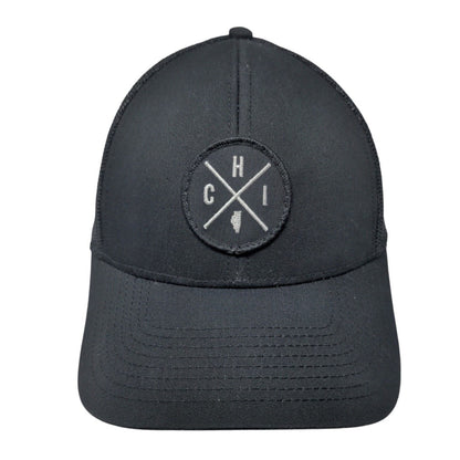 CHI Snapback Trucker Hat Black One Size Adjustable Embroidered Mesh Back HAKA