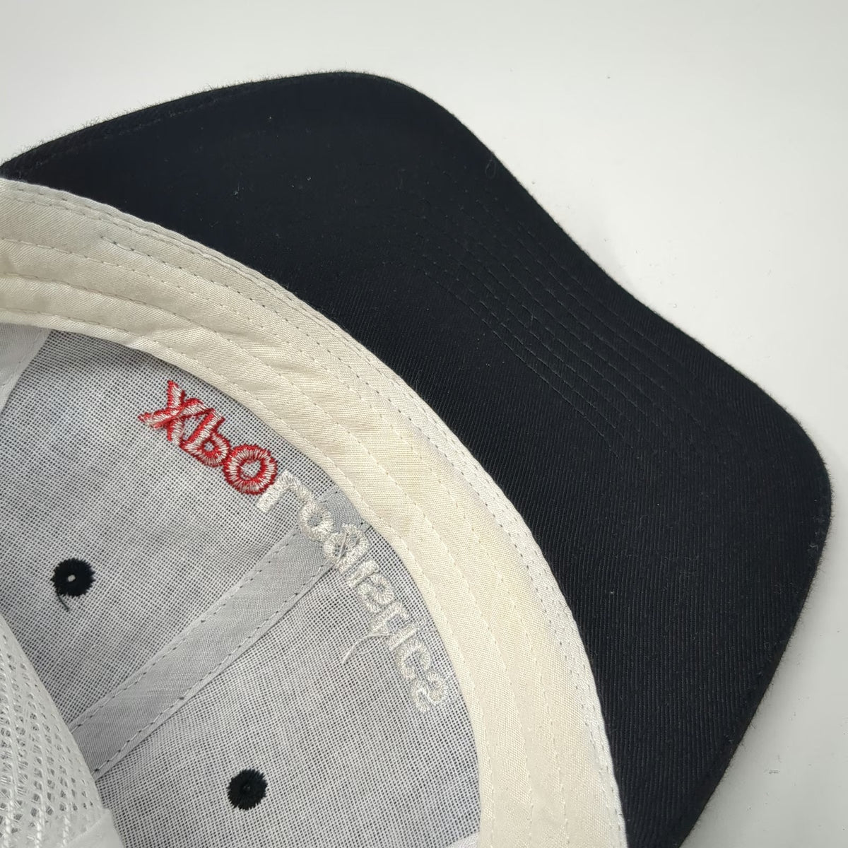 XPO Logistics Trucker Hat Black White Red One Size Mesh Back Snapback Logo Brim