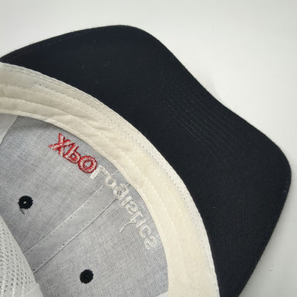 XPO Logistics Trucker Hat Black White Red One Size Mesh Back Snapback Logo Brim