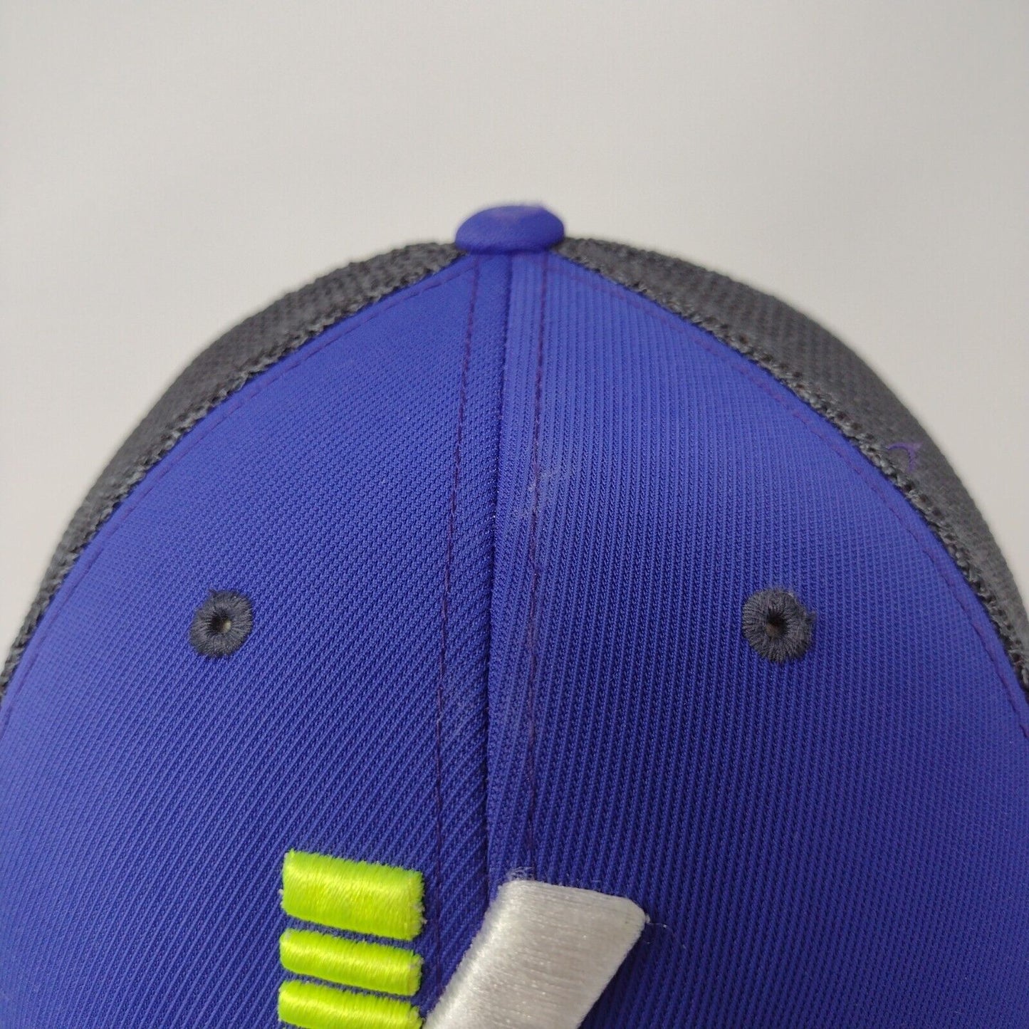 Lightning Bolt Fitted Mesh Back Trucker Hat Multi S-M Embroidered