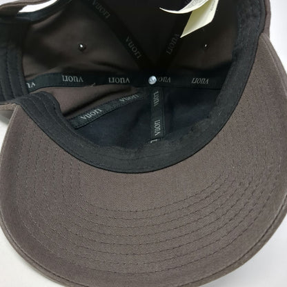 Vuori Baseball Cap Brown One Size Adjustable Slideback Hat V Logo Cotton Blend