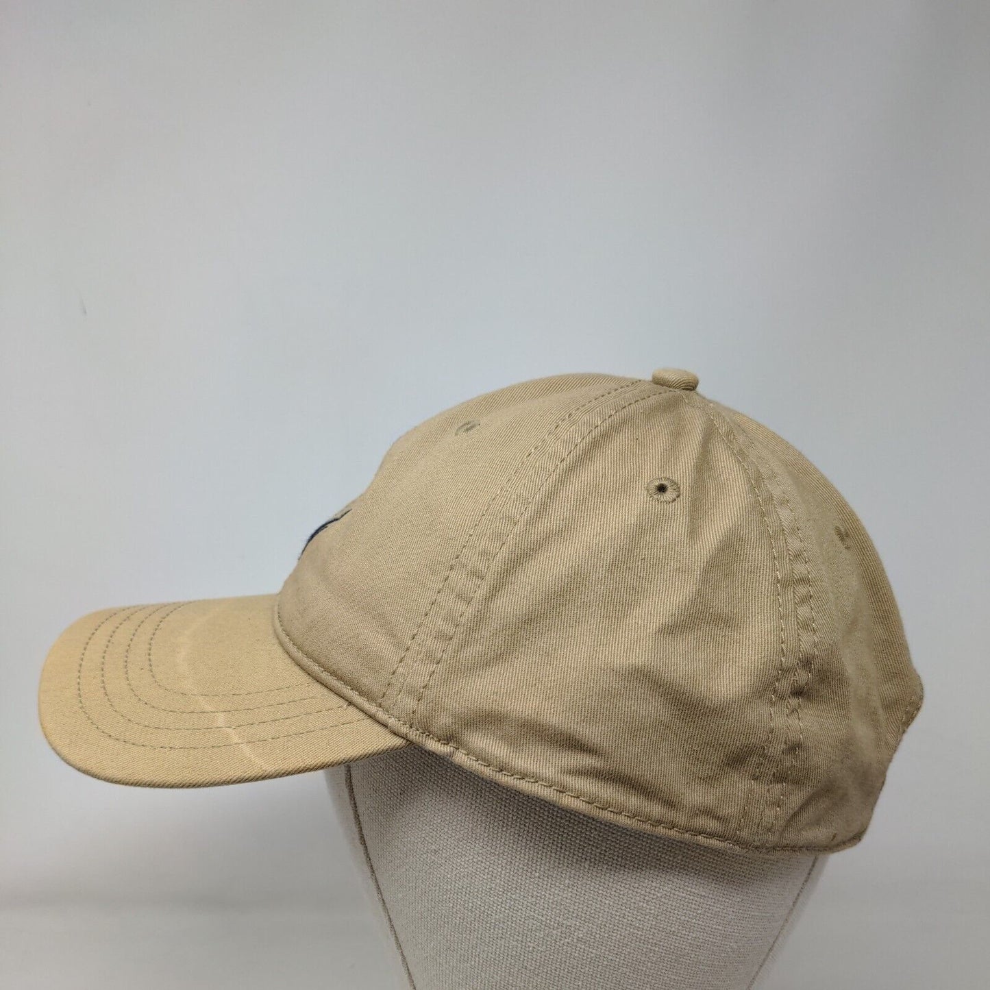 Nautica Slideback Hat Tan One Size Adjustable Embroidered 6 Panel Cotton