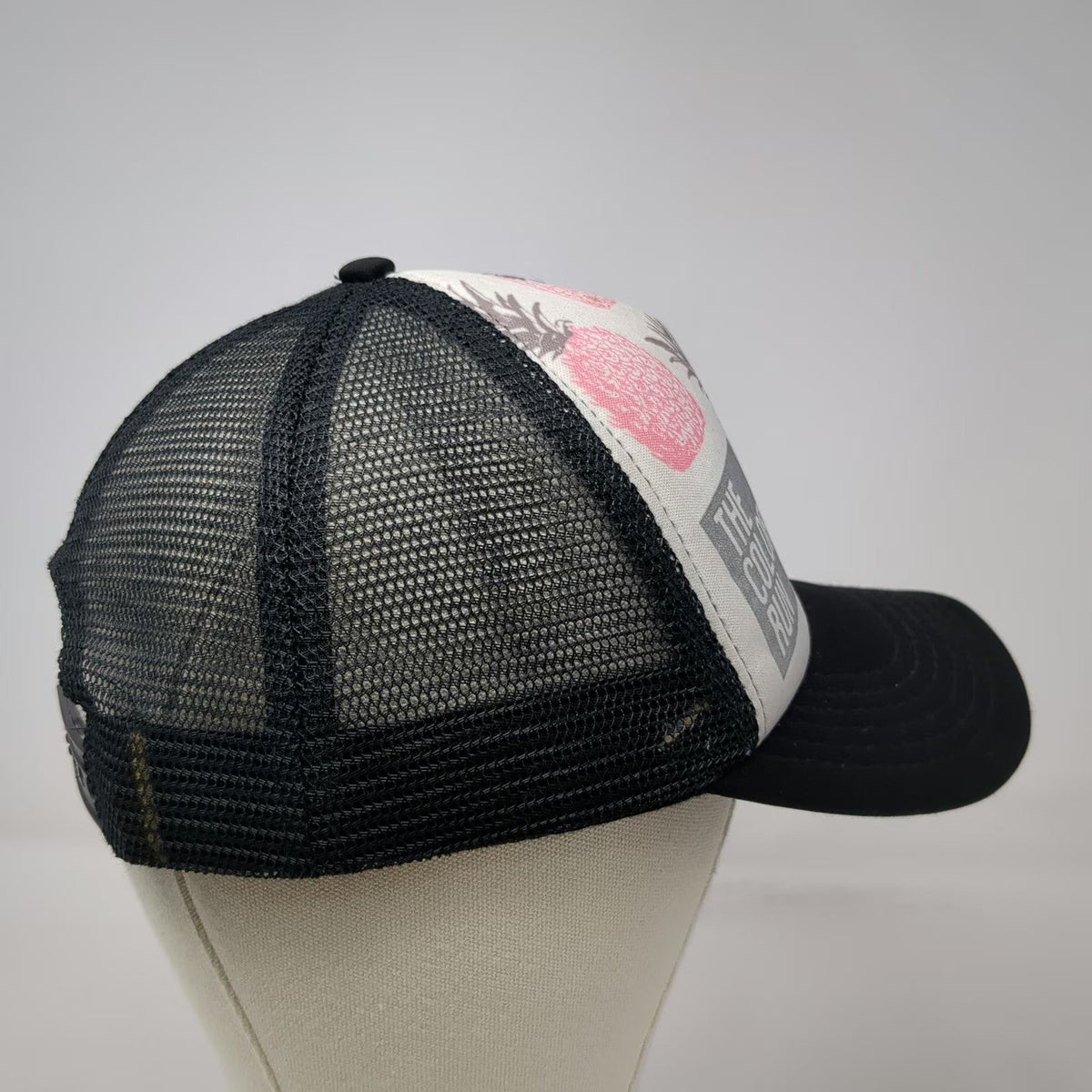 The Color Run Trucker Hat White Black Pink One Size Pineapple Print Mesh Back