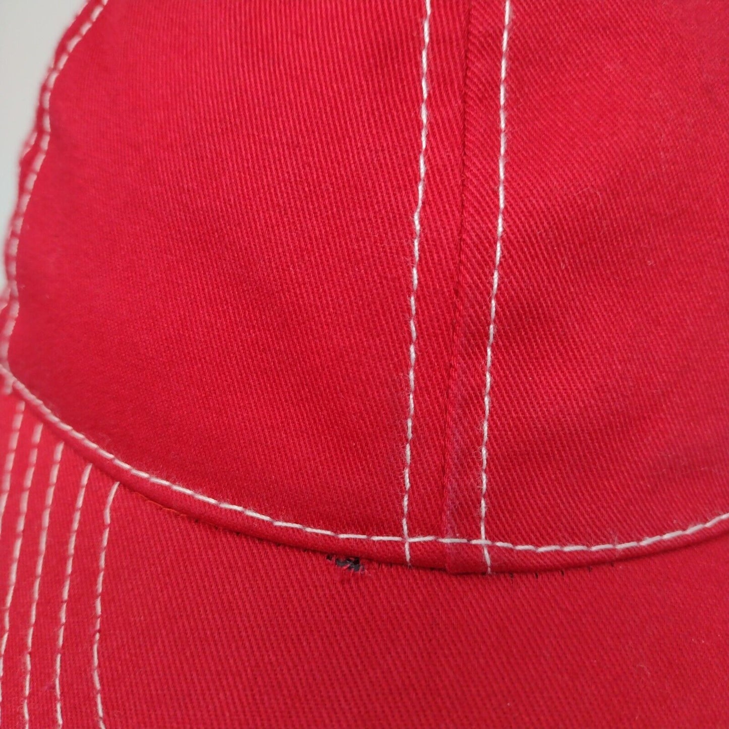 Unbranded Strapback Hat Red OSFM Adjustable Vented Holes 6 Panel Blank