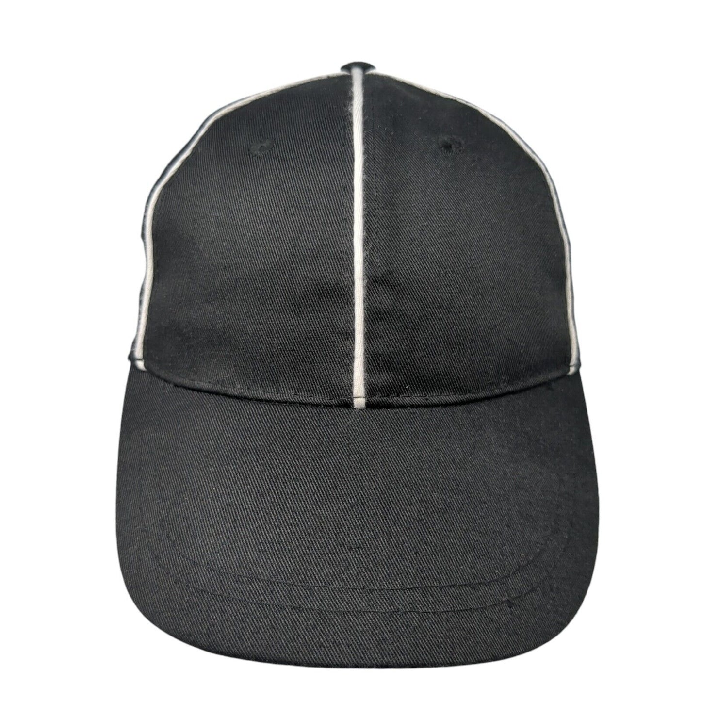 Unbranded Strapback Hat Black One Size Adjustable Vented Holes 6 Panel Blank