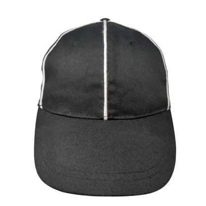 Unbranded Strapback Hat Black One Size Adjustable Vented Holes 6 Panel Blank