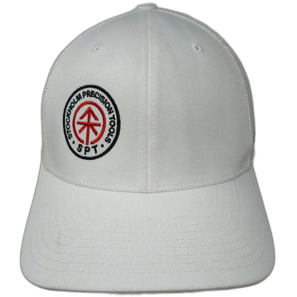 Port Authority White Baseball Cap XL Mesh Stockholm Precision Tools Patch Hat