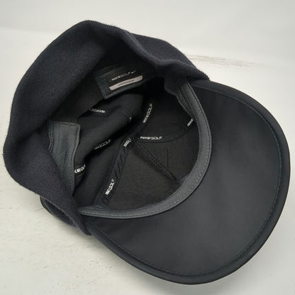 Nike 5 Panel Black One Size Ear Flap Thermal Winter Golf Fleece Swoosh Hat