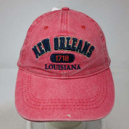 Lucky 7 Baseball Cap Red OSFM New Orleans Louisiana 1718 Strapback Cotton Hat