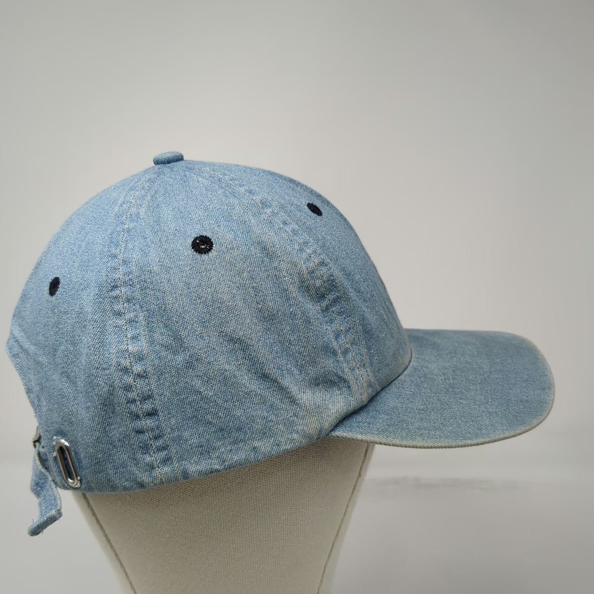 Polo Ralph Lauren Baseball Cap Blue One Size Denim Slideback Logo 6 Panel Hat