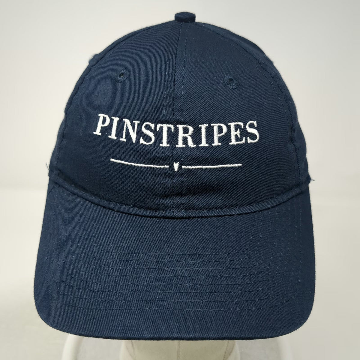 Port & Company Baseball Cap Blue One Size Pinstripes Bocce Bowling Strapback Hat