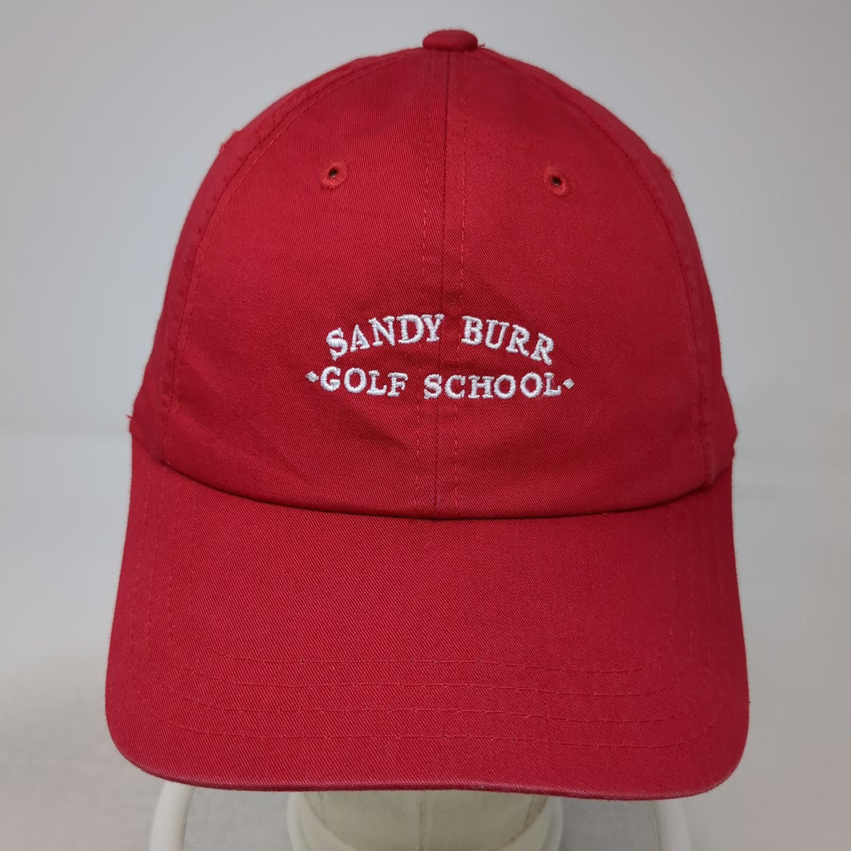 American Needle Baseball Cap Red One Size Strapback Sandy Burr Golf School Hat