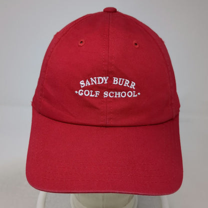 American Needle Baseball Cap Red One Size Strapback Sandy Burr Golf School Hat