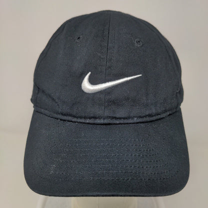 Nike Boy's Strapback Hat Black Size 4-7 Embroidered Swoosh Logo 100% Cotton